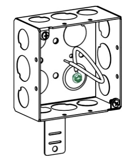 ORBIT 4SDB-50/75-PT-BSA 4" Square 2-1/8" Deep Electrical Box WITH P-Tail & Back Support