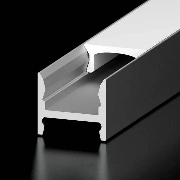 Diode LED DI-CHB-A2-AF-48 48 inch A2 Channel Bundle for LED Tape Light Aluminum Finish, Architectural Frosted Lens, (1) Open (1) Closed End Caps, (2) Mounting Clips