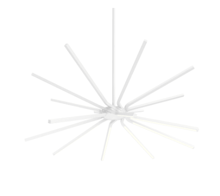 DALS Lighting STRPD-3K-WH Star Series 16 Light 30" Wide LED Sputnik Chandelier, Wattage 33W, Lumens 1880lm, Color Temperature 3000K, Voltage 120V - 277V, White Finish