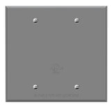 Enerlites 7702-WP 2-Gang Weatherproof Metal Blank Wall Plate - Gray Finish