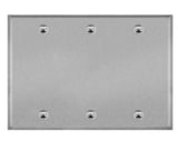 Enerlites 7703 Blank Cover 3-Gang Metal Wall Plate Gray Finish