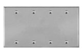 Enerlites 7704 Blank Cover 4-Gang Metal Wall Plate Gray Finish