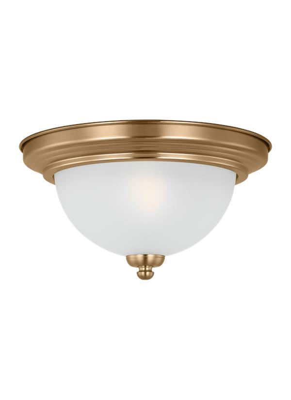 Generation Lighting Geary 1 light satin brass flush mount ceiling light
