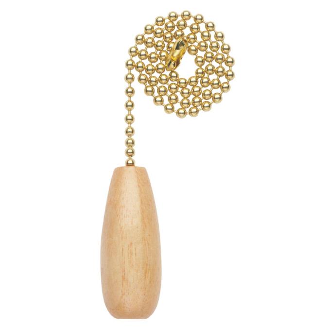 Westinghouse Lighting 7708700 natural wood polished brass pull chain