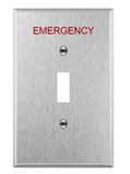 Enerlites 7711M-E Single Gang Toggle, Mid Size Emergency Wall Plate, Stainless Steel Finish