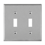 Enerlites 7722M 2-Gang Mid-Size Wall Plate, Duplex, Stainless Steel