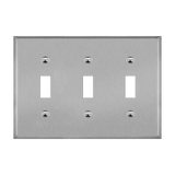 Enerlites 7713M 3-Gang Toggle Wall Plate, Mid-Size, Stainless Steel