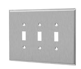 Enerlites 7713O Commercial Over-Size 3-Gang Toggle Metal Plate Stainless Steel Finish