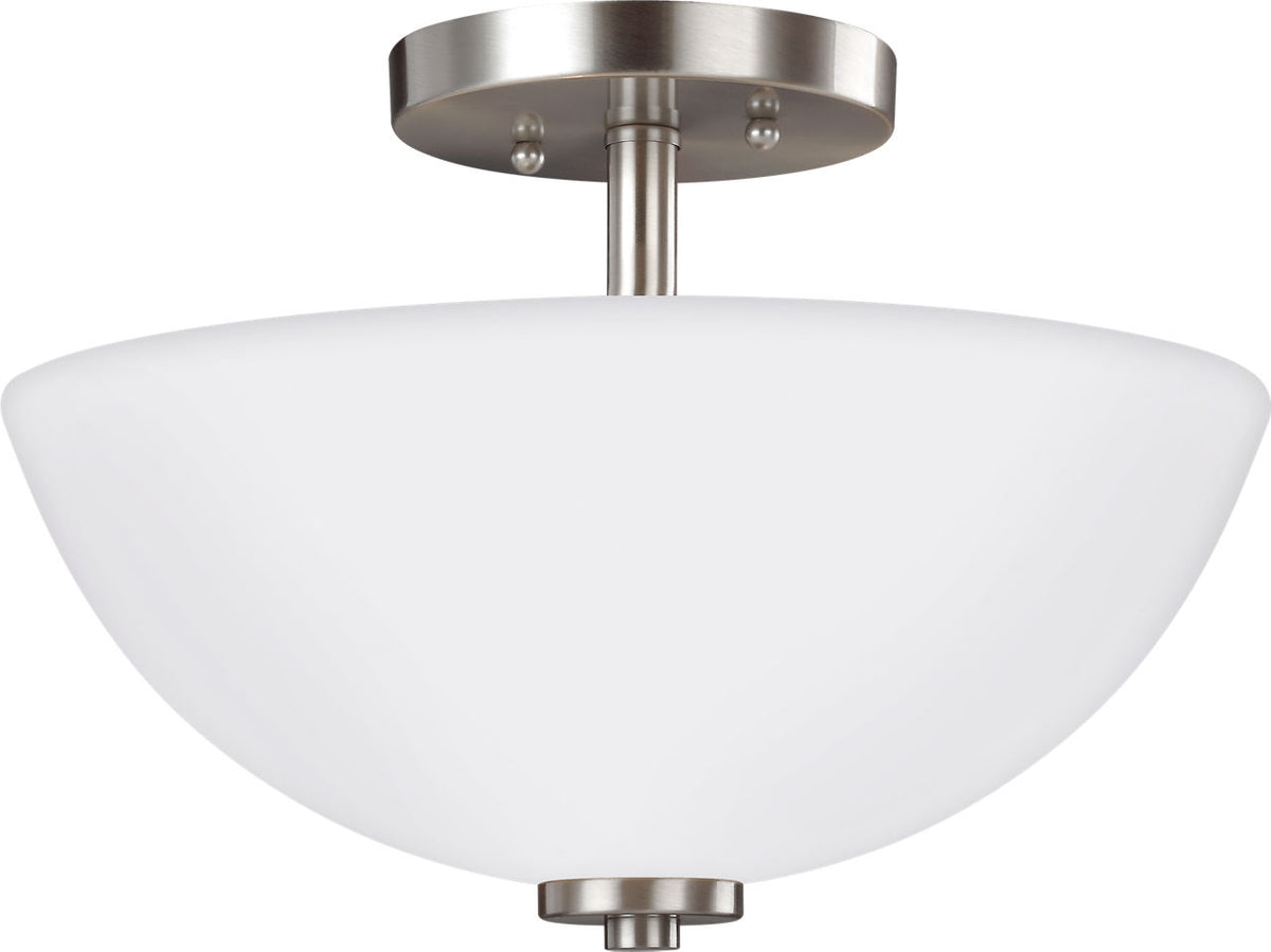 Generation Lighting Oslo 2 light brushed nickel semi-flush mount ceiling light
