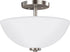 Generation Lighting Oslo 2 light brushed nickel flush mount ceiling light