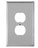 Enerlites 7721O Duplex Receptacle One-Gang Metal Wall Plate, Oversize, Stainless Steel Finish