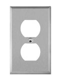 Enerlites 7721 Commercial 1 G Duplex Receptacle Metal Plate Stainless Steel Finish