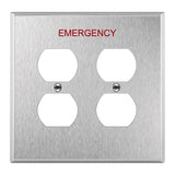 Enerlites 7722M-E Enerlites 2-Gang Decorator Emergency Wall Plate, Mid-Size, Stainless Steel