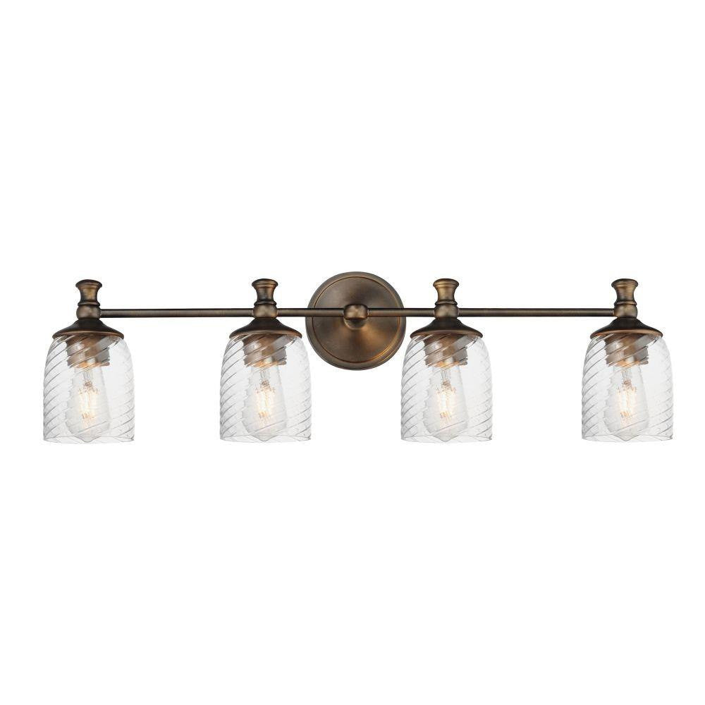 Maxim Lighting 21354CRSN Swirl 4 Light 32.5 inch Satin Nickel Bath Vanity Wall Light - Front View