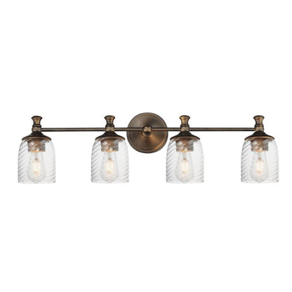 Maxim Lighting 21354CRSCH Swirl 4 Light 32.5 Inch Satin Champagne Bath Vanity Wall Light - Front View