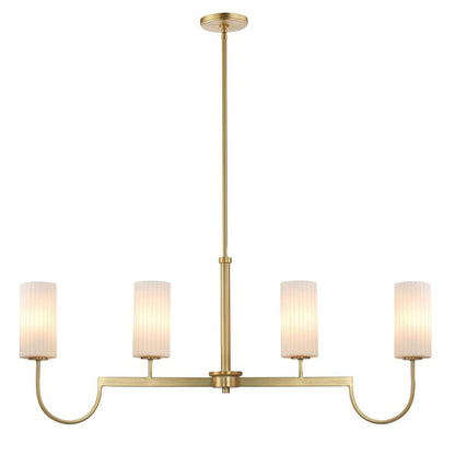 Maxim Lighting 32004SWBK Town And Country 4 Light Satin Brass Finish Linear Pendant Chandelier