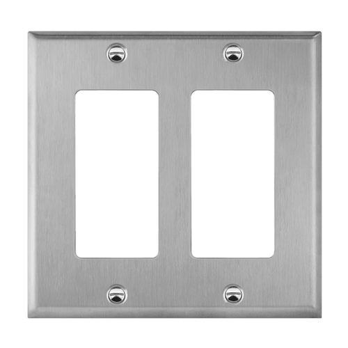 Enerlites 7732M 2-Gang Decorator Wall Plate, Mid-Size, Stainless Steel