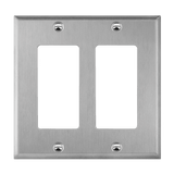 Enerlites 7732M 2-Gang Decorator Wall Plate, Mid-Size, Stainless Steel