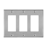 Enerlites 7733M 3-Gang Mid-Size Wall Plate, Decora/GFCI, Stainless Steel