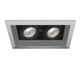 Eurofase Lighting TE112GU10-0N 4-in MR16 Recessed Light with Trim, 2-Light, GU10, Wattage 100W, Voltage 120V, Platinum/Black Finish