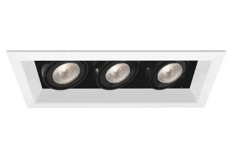 Eurofase Lighting TE113GU10-02 4-in MR16 Recessed Light with Trim, 3-Light, GU10, Wattage 150W, Voltage 120V, White/Black Finish