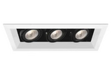 Eurofase Lighting TE113GU10-02 4-in MR16 Recessed Light with Trim, 3-Light, GU10, Wattage 150W, Voltage 120V, White/Black Finish