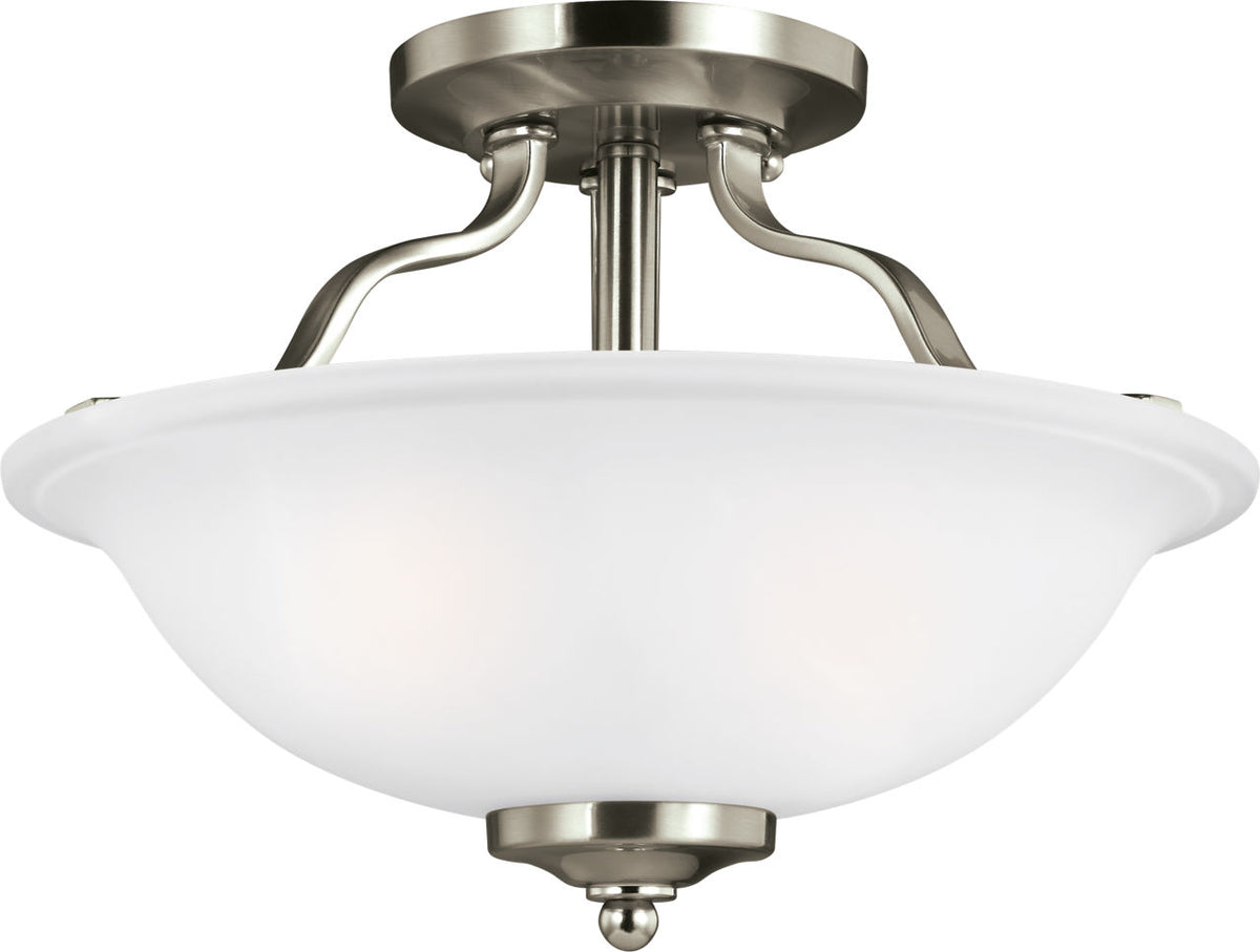 Generation Lighting Emmons 2 light brushed nickel semi-flush mount ceiling light