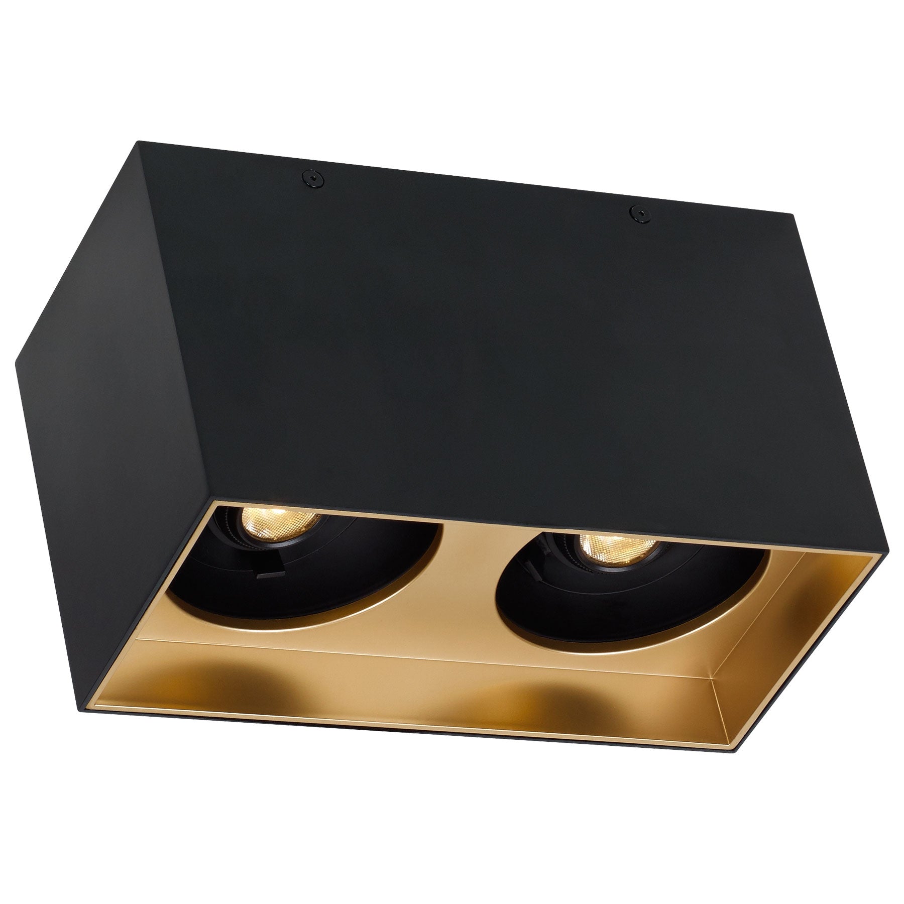 Visual Comfort Architectural 700FMEXOD620BG-LED935 Exo Dual Ceiling Light, Color Temperature 3500K, Beam Angle 20°, Matte Black / Gold Haze