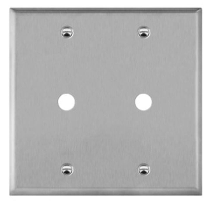 Enerlites 7742 Phone/Cable Two-Gang Metal Wall Plate, Silver Finish