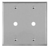 Enerlites 7742 Phone/Cable Two-Gang Metal Wall Plate, Silver Finish