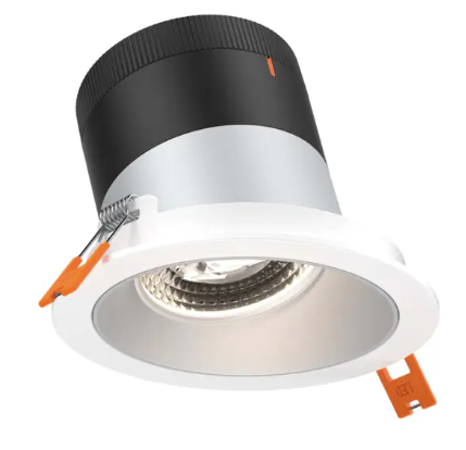 Dals Lighting RC03-CC-35-SLAZ-TWH Versa 3" LED Sloped Recessed Downlight, Selectable Wattage 8W,10W,12W,  Multi-Color Temperature, 1,000 Lumens, 35° Beam Angle, Voltage 120-347V, Alzak Reflector with White Trim