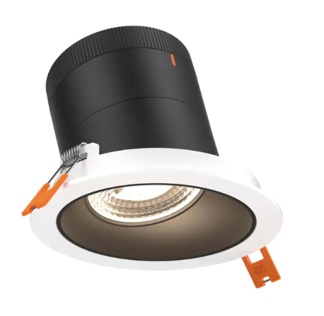 Dals Lighting RC03-CC-35-SLBK-TWH Versa 3" LED Sloped Recessed Downlight, Selectable Wattage 8W,10W,12W,  Multi-Color Temperature, 1,000 Lumens, 35° Beam Angle, Voltage 120-347V, Black Reflector / White Trim