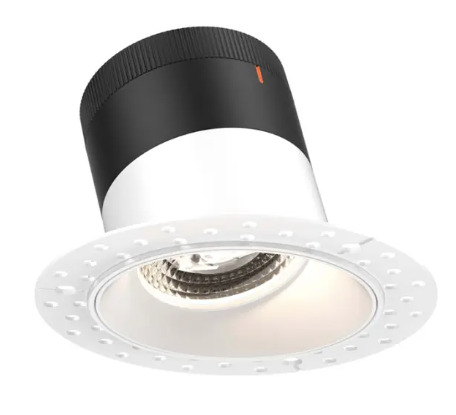 Dals Lighting RC04-CC-60-SLWH-TL 4" LED Sloped Recessed Downlight, Selectable Wattage 16W, 20W, 24W, Multi-Color Temperature, 2,200 Lumens, 60° Beam Angle, Voltage 120-347V, White Reflector / Trimless
