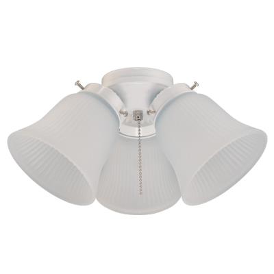 Westinghouse Lighting 7784700 white 3 light ceiling fan light kit with frosted ribbed glass