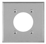 Enerlites 7792 Power Outlet Receptacle Two-Gang Metal Wall Plate, Silver Finish