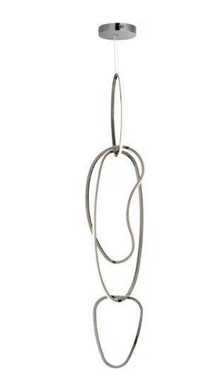 ET2 Contemporary Lighting E24617-BC Unity Vertical LED Pendant, Color Temperature 3000K, Voltage 120-277V, Black Chrome Finish