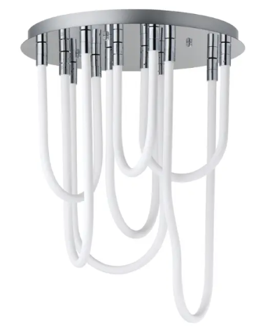 ET2 Contemporary Lighting E24987-PC Soleil 7-Light LED Round Flush Mount, 3,300 Lumens, Color Temperature 3000K, Voltage 120-277V, Polished Chrome Finish