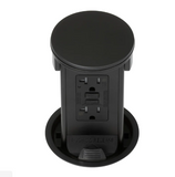 Lew Electric PUR20GD-BK Round Kitchen Pop Up Outlet, GFCI, Matte Black