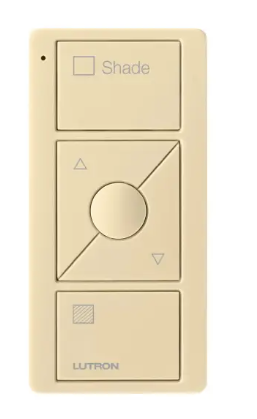 Lutron PJ2-3BRL-GIV-S02 Original 3-Button Pico Smart Remote with Raise/Lower and Preset, Shade Icons and Text ("Shade"), Ivory