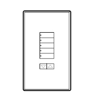 Lutron LFGR-W5BRLN-CWH Architectural Non-Insert Style seeTouch Glass 5 Button with Raise/Lower Wallplate, Clear Glass with White Paint