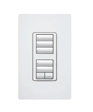 Lutron RRD-HN1RLD-AL RadioRA 2 seeTouch Wall-Mount CL Hybrid Keypad, Dual-Group w/ Raise-Lower, Almond Finish