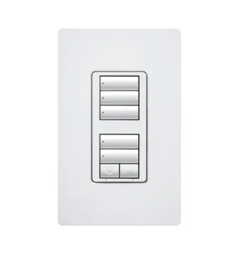 Lutron RRD-HN1RLD-LA RadioRA 2 seeTouch Wall-Mount CL Hybrid Keypad, Dual-Group w/ Raise-Lower, Light Almond