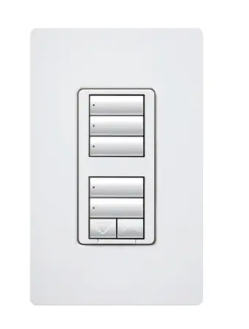 Lutron RRD-HN1RLD-IV RadioRA 2 seeTouch Wall-Mount CL Hybrid Keypad, Dual-Group w/ Raise-Lower, Ivory Finish