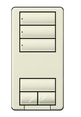 Lutron RRD-HN3S-BI RadioRA 2 seeTouch Wall-Mount CL Hybrid Keypad, 3 Scene w/ Raise-Lower, Biscuit
