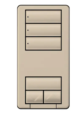Lutron RRD-HN3S-TP RadioRA 2 seeTouch Wall-Mount CL Hybrid Keypad, 3 Scene w/ Raise-Lower, Taupe