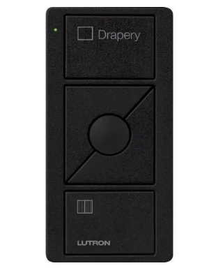Lutron PJ2-3BRL-TMN-S07 3-Button Pico Smart Remote with Raise/Lower and Preset, Shade Icons and Text ("Drapery"), Midnight