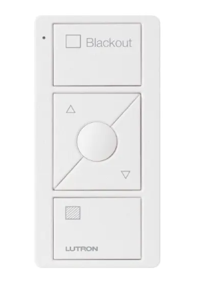 Lutron PJ2-3BRL-TSW-S03 Original 3-Button Pico Smart Remote with Raise/Lower and Preset, Shade Icons and Text ("Blackout"), Snow Finish