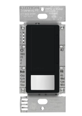 Lutron WMS-Z101-BL Maestro 0-10V Motion Sensor/Dimmer Switch, TAA Compliant, 8A, Neutral Optional, 120-277V, Single Pole/Multi-Location, Black