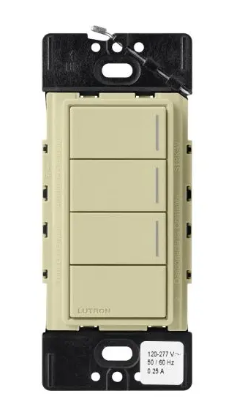 Lutron RRST-HN3RL-SA RadioRA 3 Sunnata RF Hybrid Keypad, 3 Button w/ Raise-Lower, Sage Finish