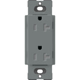 Lutron SCRS-20-TR-SL Claro 20A 125V Tamper Resistant Duplex Receptacle, Slate Finish